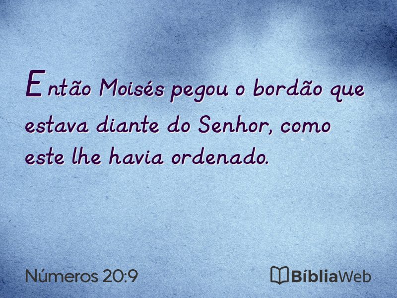 Números 20:9 em imagem para compartilhar