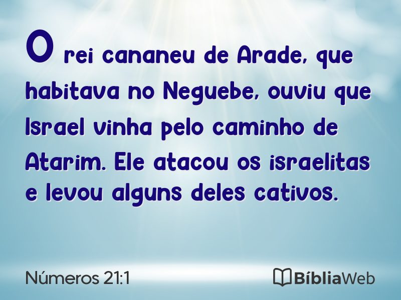 Números 21:1 em imagem para compartilhar