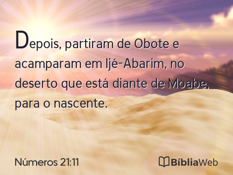 Números 21:11 em imagem para compartilhar