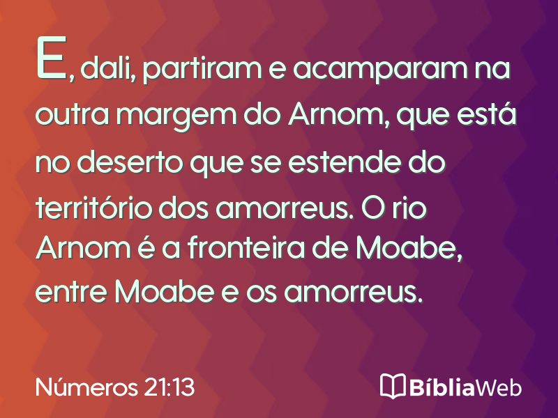 Números 21:13 em imagem para compartilhar