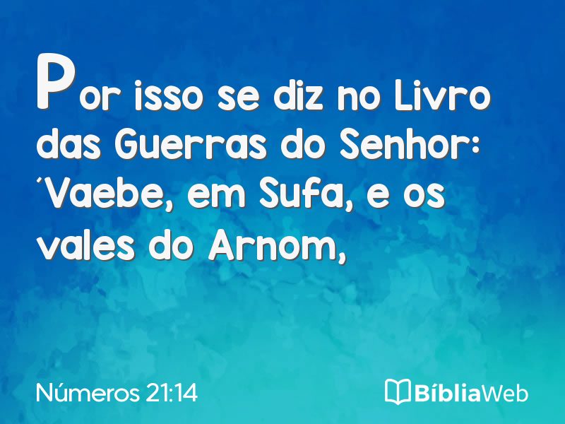 Números 21:14 em imagem para compartilhar