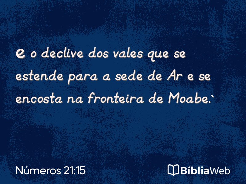 Números 21:15 em imagem para compartilhar