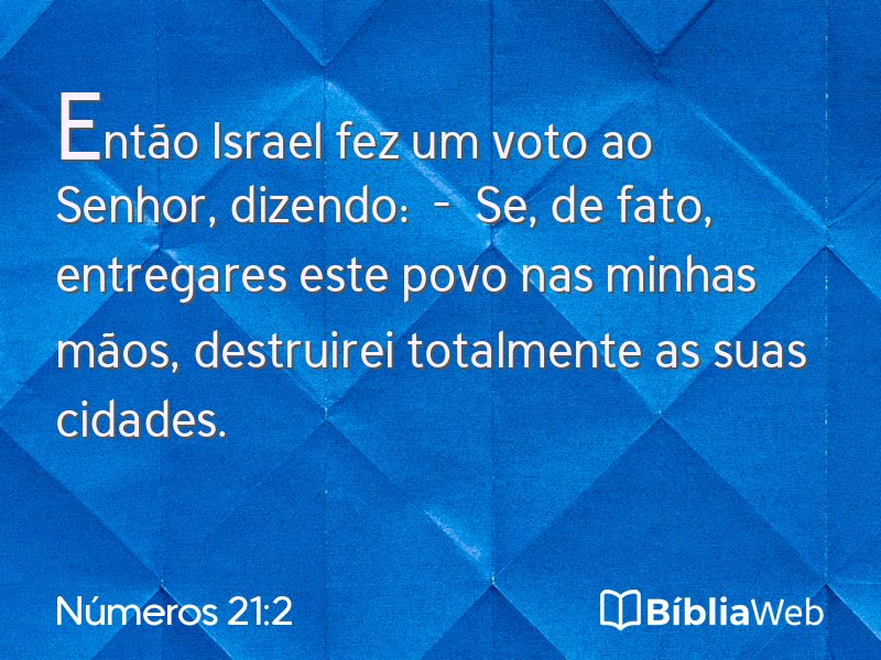 Números 21:2 em imagem para compartilhar
