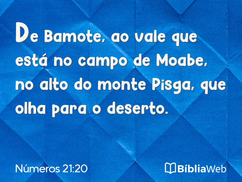 Números 21:20 em imagem para compartilhar