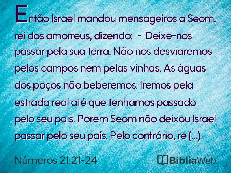 Números 21:21-24 em imagem para compartilhar