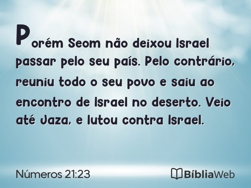 Números 21:23 em imagem para compartilhar