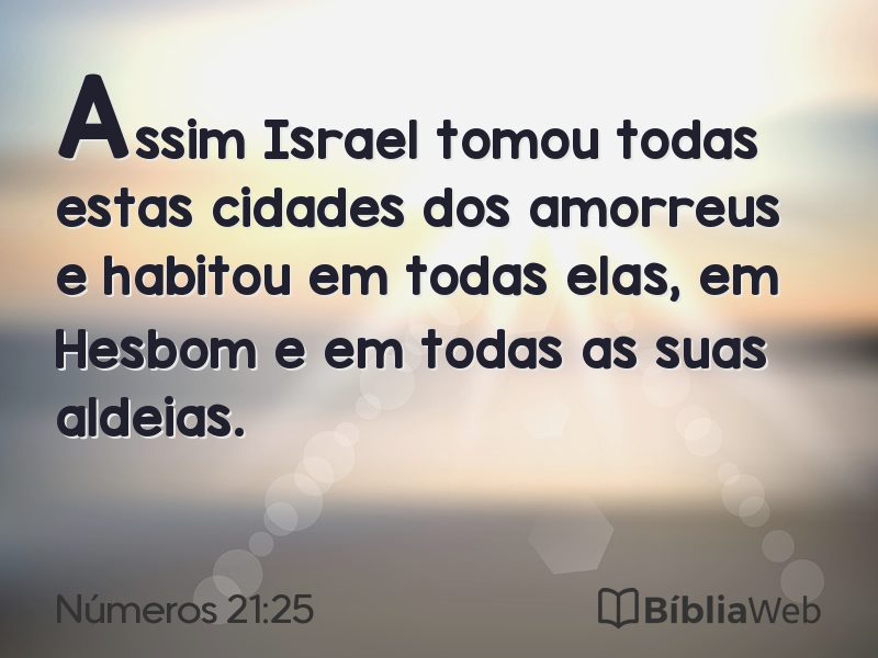 Números 21:25 em imagem para compartilhar