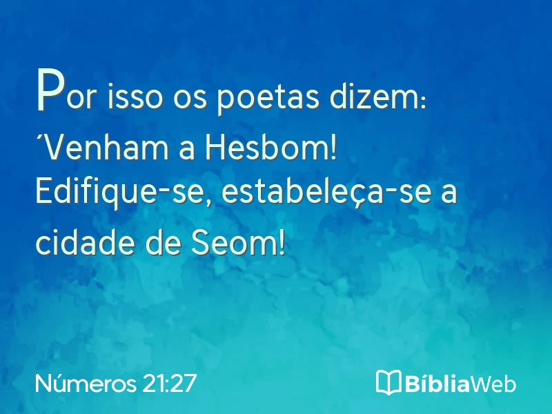 Números 21:27 em imagem para compartilhar