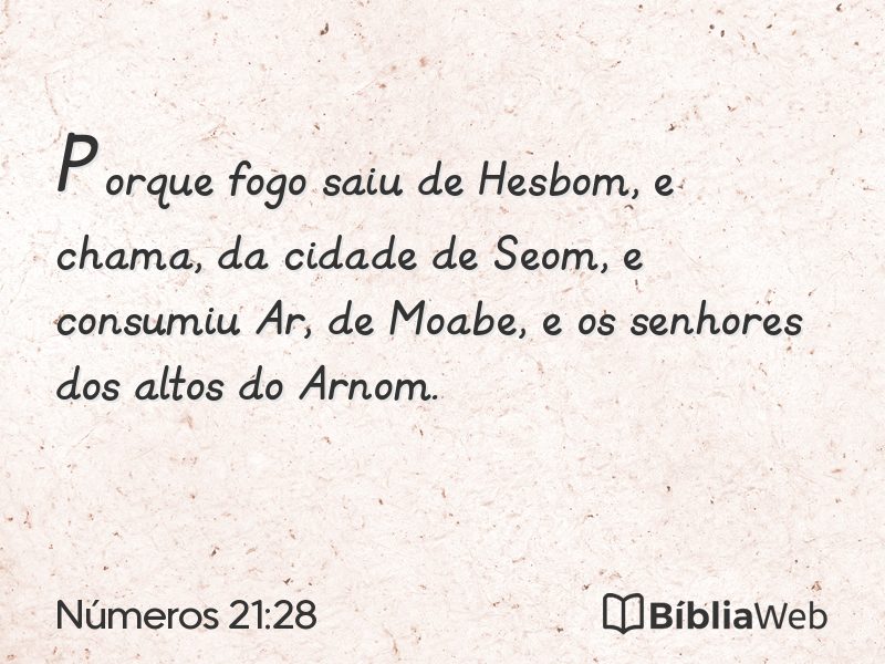Números 21:28 em imagem para compartilhar