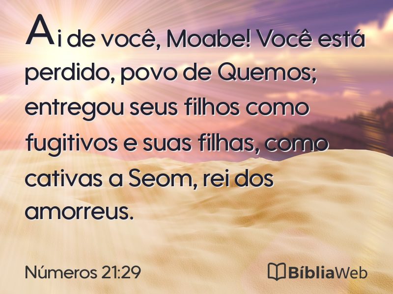 Números 21:29 em imagem para compartilhar