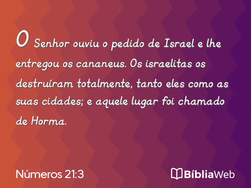 Números 21:3 em imagem para compartilhar
