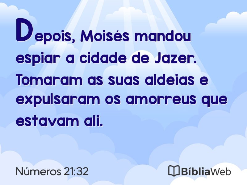 Números 21:32 em imagem para compartilhar