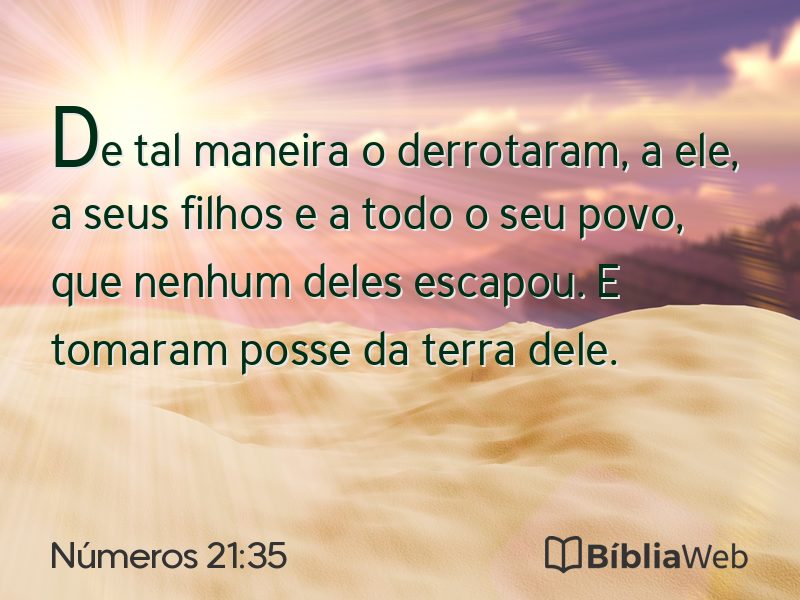 Números 21:35 em imagem para compartilhar