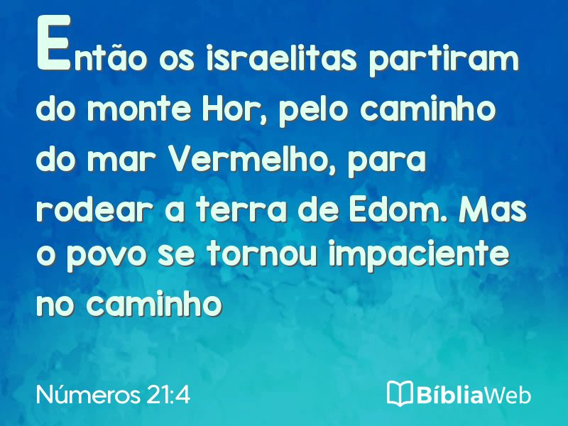 Números 21:4 em imagem para compartilhar