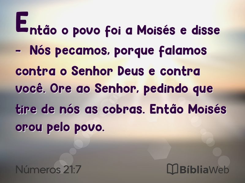 Números 21:7 em imagem para compartilhar