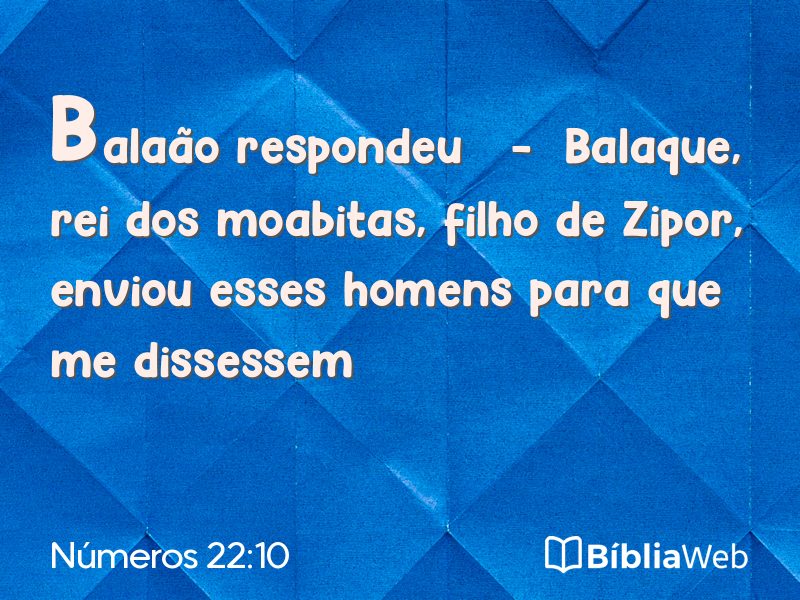 Números 22:10 em imagem para compartilhar