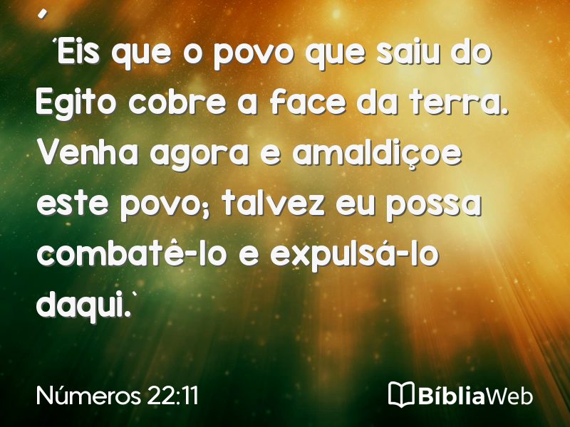 Números 22:11 em imagem para compartilhar