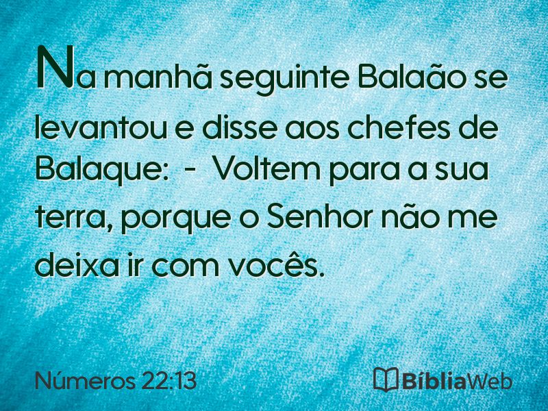 Números 22:13 em imagem para compartilhar