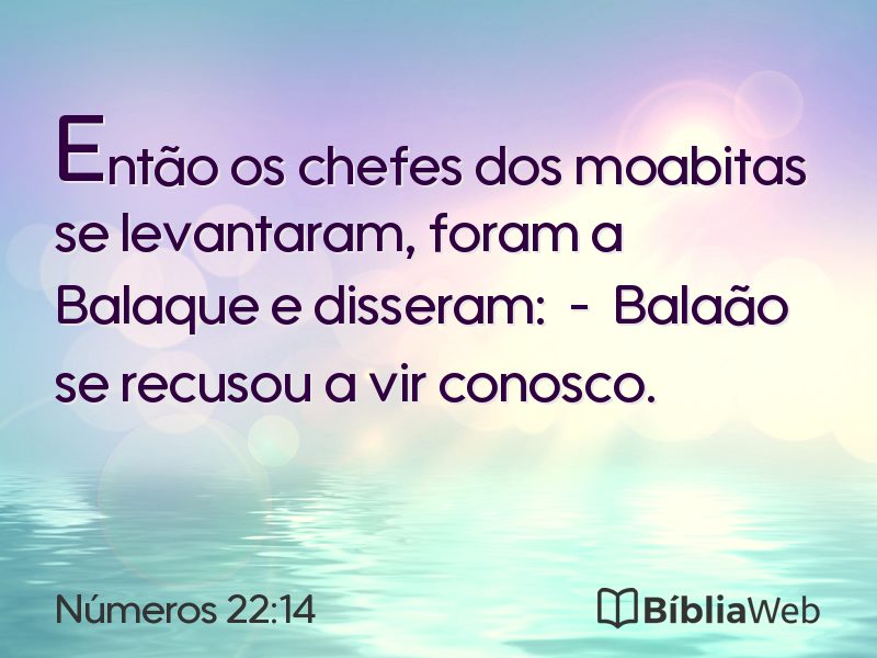 Números 22:14 em imagem para compartilhar