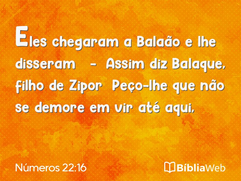 Números 22:16 em imagem para compartilhar