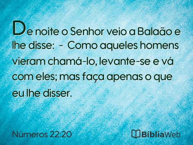 Números 22:20 em imagem para compartilhar