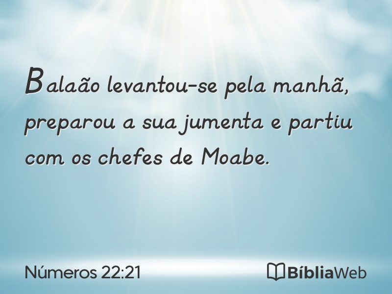 Números 22:21 em imagem para compartilhar