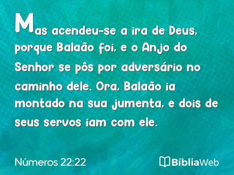 Números 22:22 em imagem para compartilhar