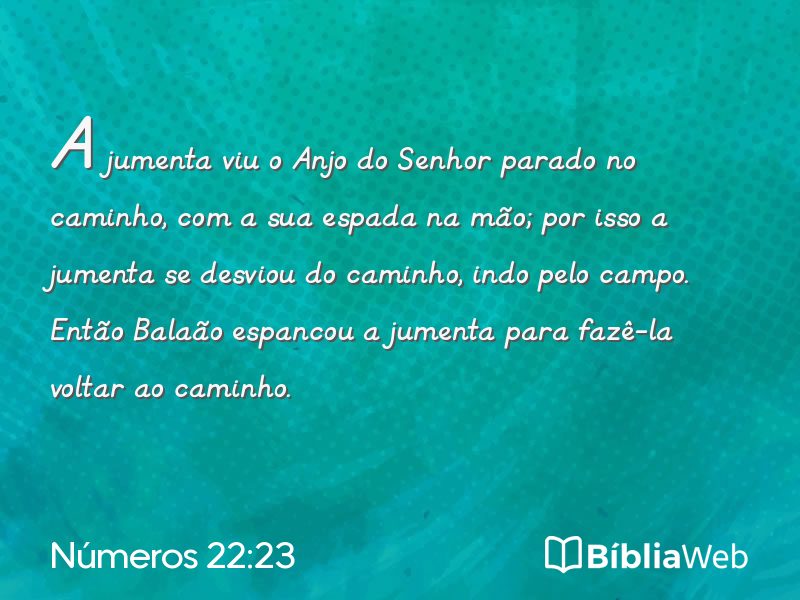 Números 22:23 em imagem para compartilhar