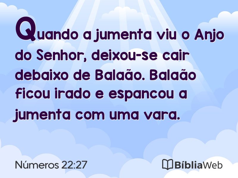 Números 22:27 em imagem para compartilhar