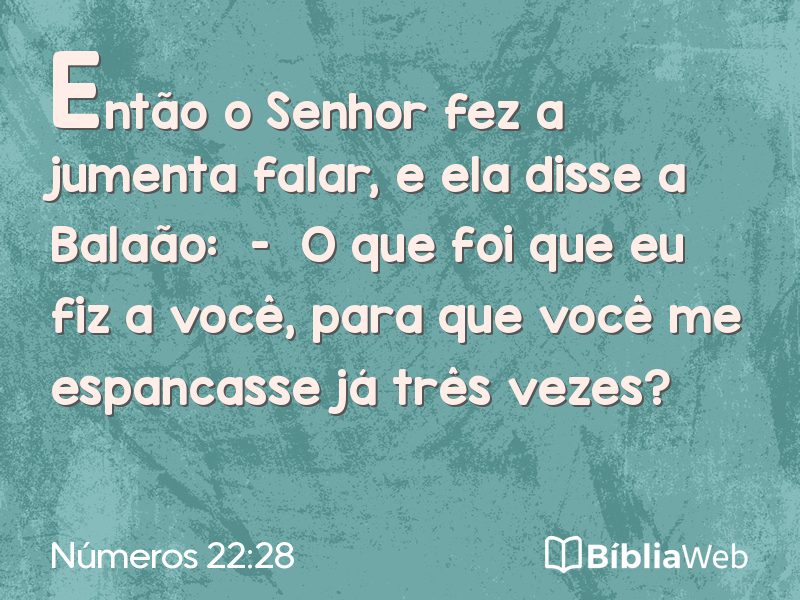 Números 22:28 em imagem para compartilhar