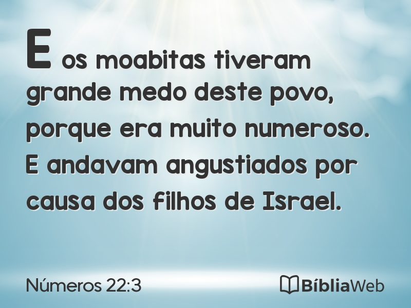 Números 22:3 em imagem para compartilhar