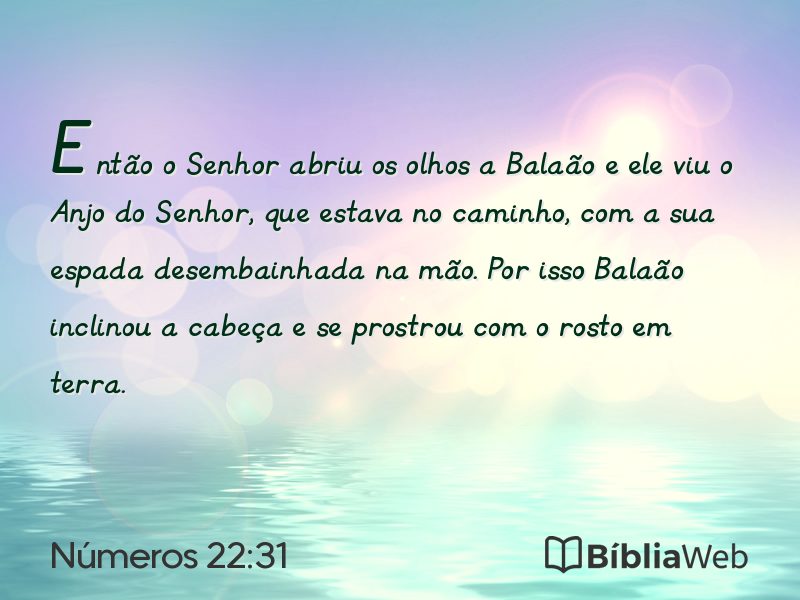 Números 22:31 em imagem para compartilhar