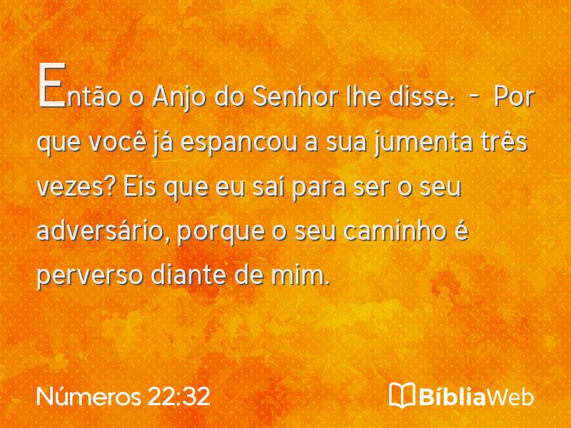 Números 22:32 em imagem para compartilhar