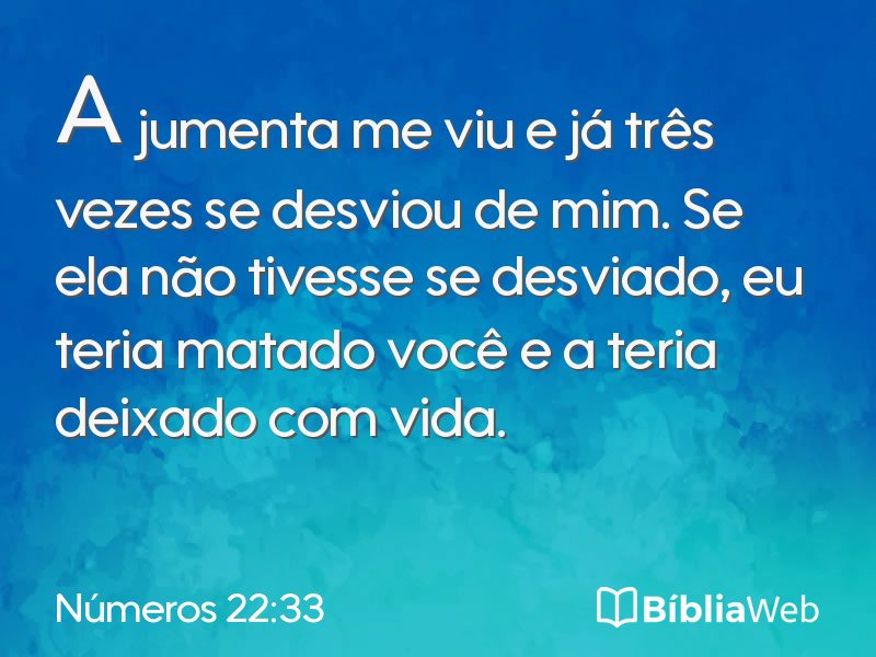 Números 22:33 em imagem para compartilhar