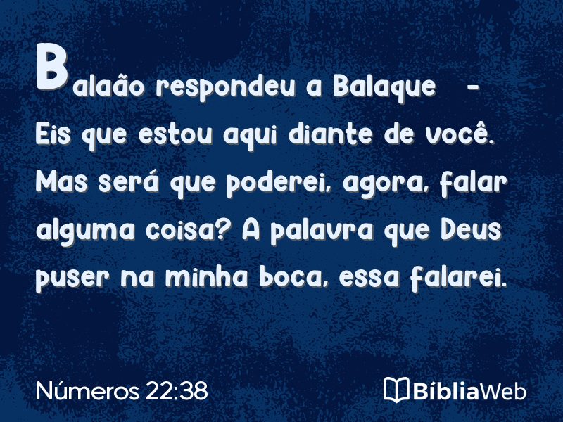 Números 22:38 em imagem para compartilhar