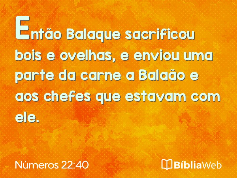 Números 22:40 em imagem para compartilhar