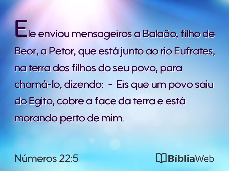 Números 22:5 em imagem para compartilhar