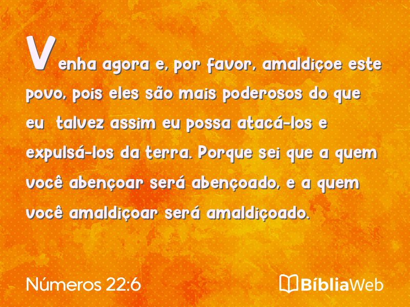 Números 22:6 em imagem para compartilhar
