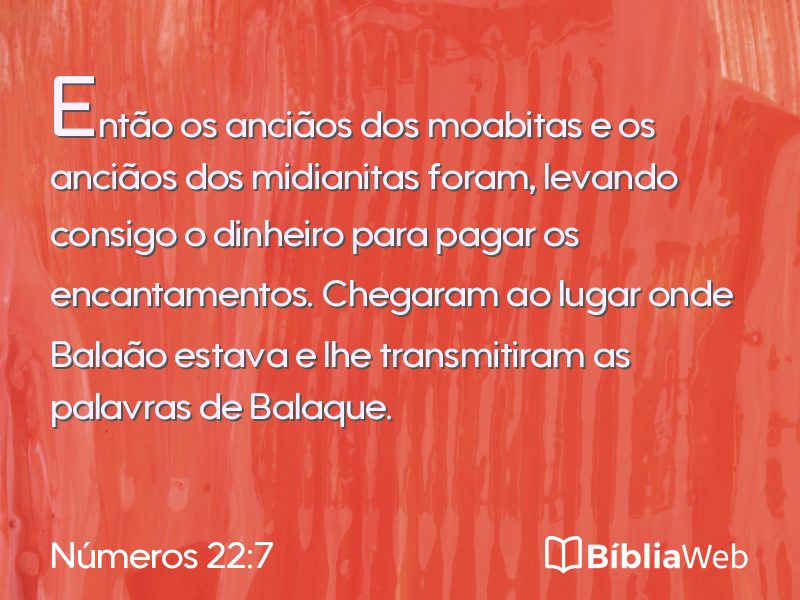 Números 22:7 em imagem para compartilhar
