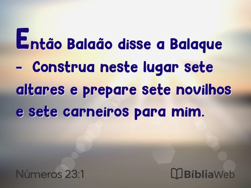 Números 23:1 em imagem para compartilhar