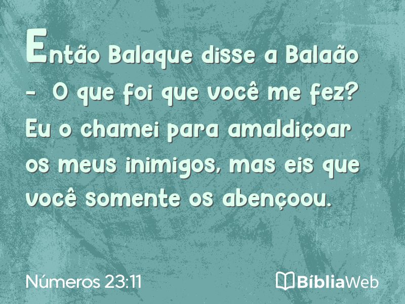 Números 23:11 em imagem para compartilhar