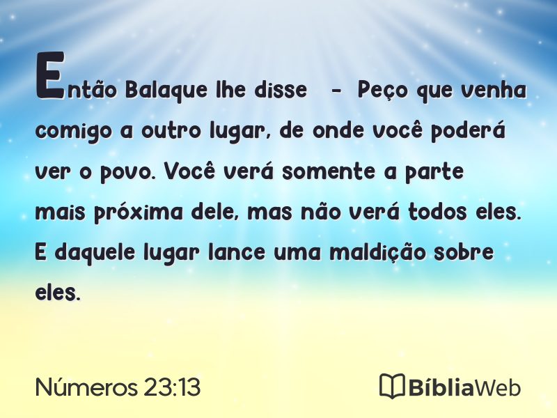 Números 23:13 em imagem para compartilhar