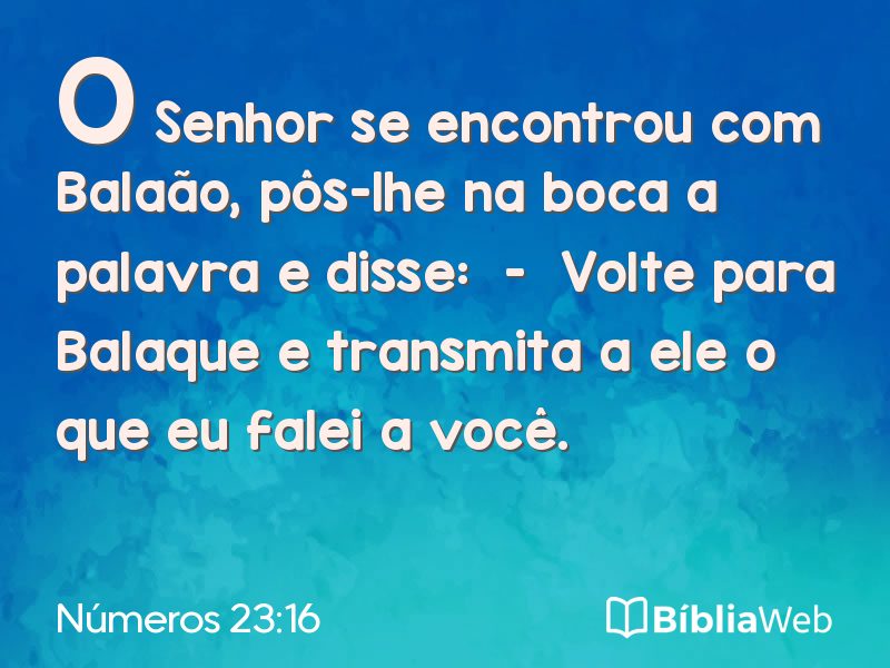 Números 23:16 em imagem para compartilhar