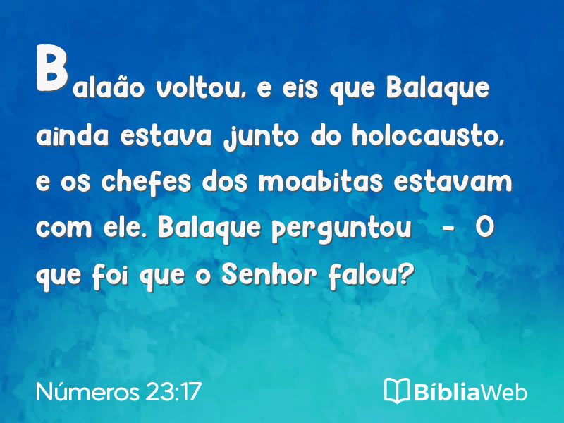 Números 23:17 em imagem para compartilhar