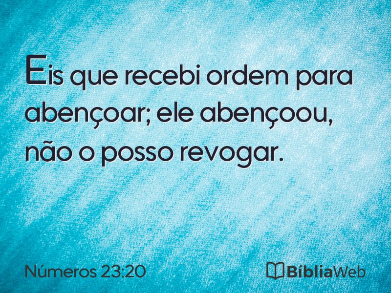 Números 23:20 em imagem para compartilhar