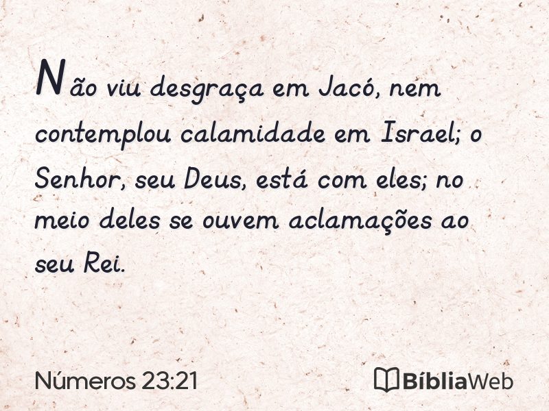 Números 23:21 em imagem para compartilhar