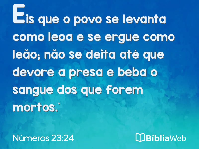 Números 23:24 em imagem para compartilhar
