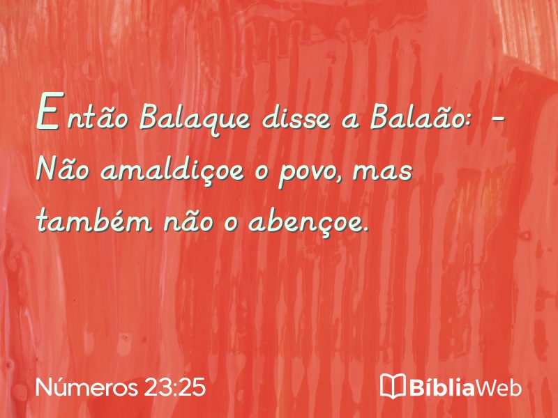 Números 23:25 em imagem para compartilhar