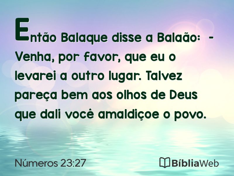 Números 23:27 em imagem para compartilhar