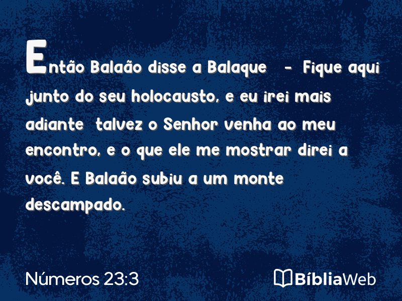 Números 23:3 em imagem para compartilhar